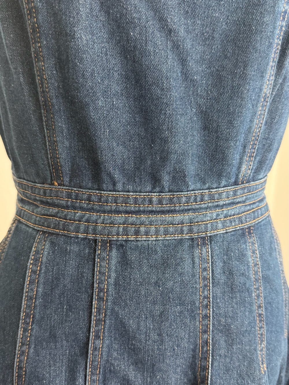 Joie Dark Blue Denim Pinafore Dress - Picture 3 of 8